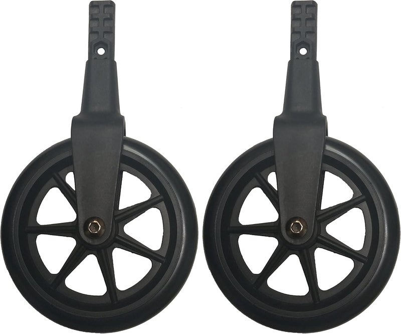 Stander Non-Swivel Wheel Kit for EZ Fold-N-Go Walker and Able Life Space Saver Walker, Black, 2 Count (Pack of 2) - Image 1
