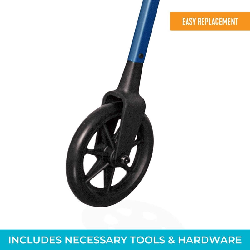 Stander Non-Swivel Wheel Kit for EZ Fold-N-Go Walker and Able Life Space Saver Walker, Black, 2 Count (Pack of 2) - Image 3