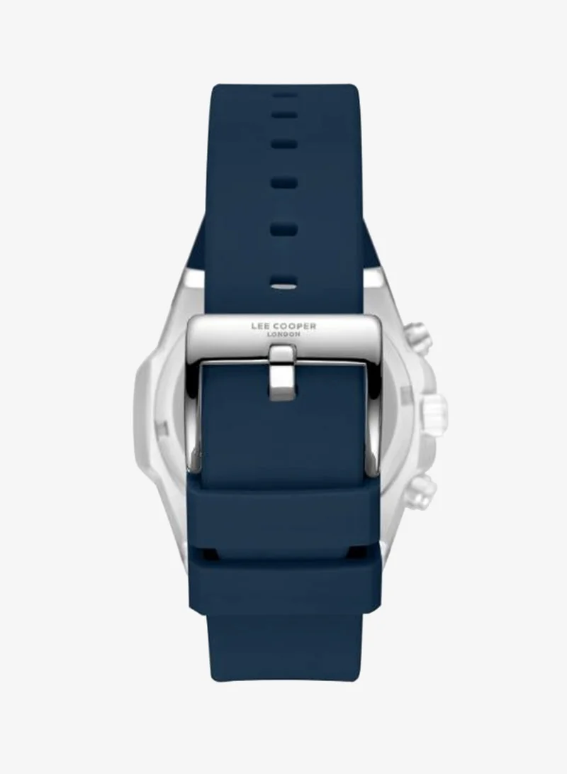 Lee Cooper DARK BLUE Men's Silicone Multi Function Watch LC08313.399 - 45,1X51,5 mm for Men | Best Price UAE