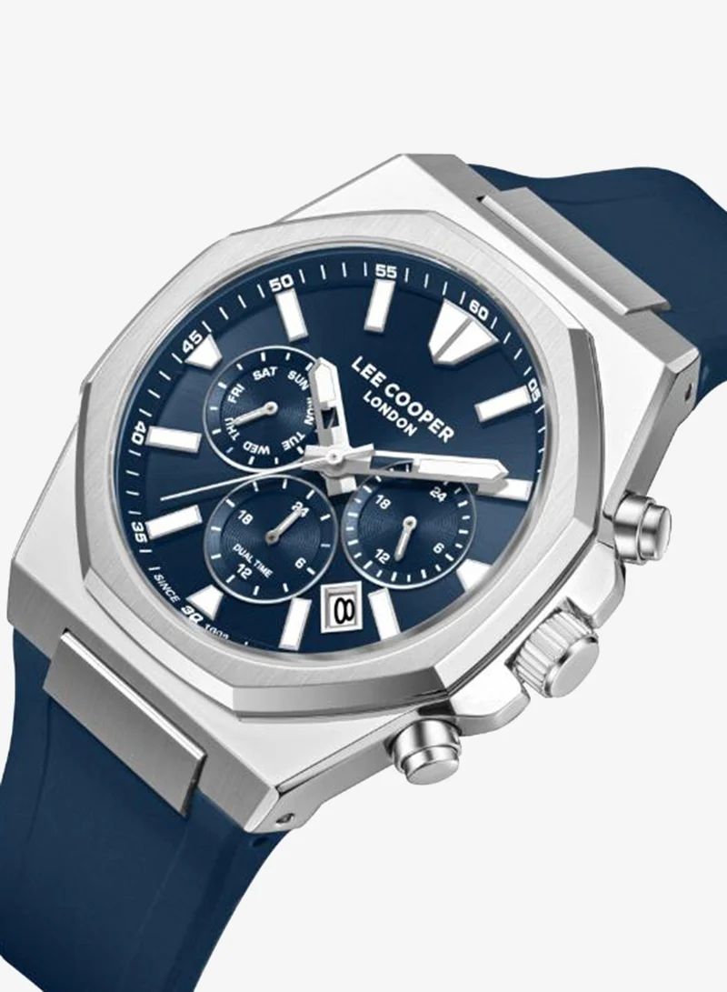 Lee Cooper DARK BLUE Men's Silicone Multi Function Watch LC08313.399 - 45,1X51,5 mm for Men | Best Price UAE