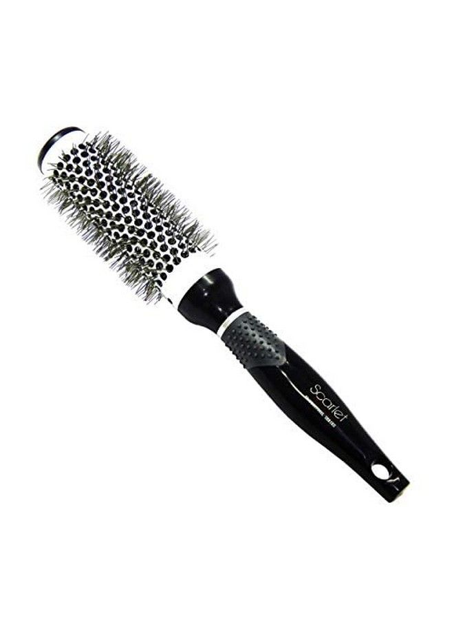Scarlet Line Professional Matte Medium Hot Curling Hair Brush With Ceramic Bristle And Anti Slip Rubber Grip On Handle For Men N Women 33 Mm - Image 2