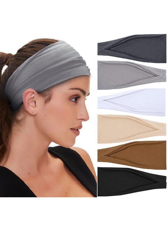 Huachi Workout Headbands For Women Wide Hair Headbands Yoga Sports Running Hair Bands Non Slip. Super Soft & Stretch Head Bands - Image 1