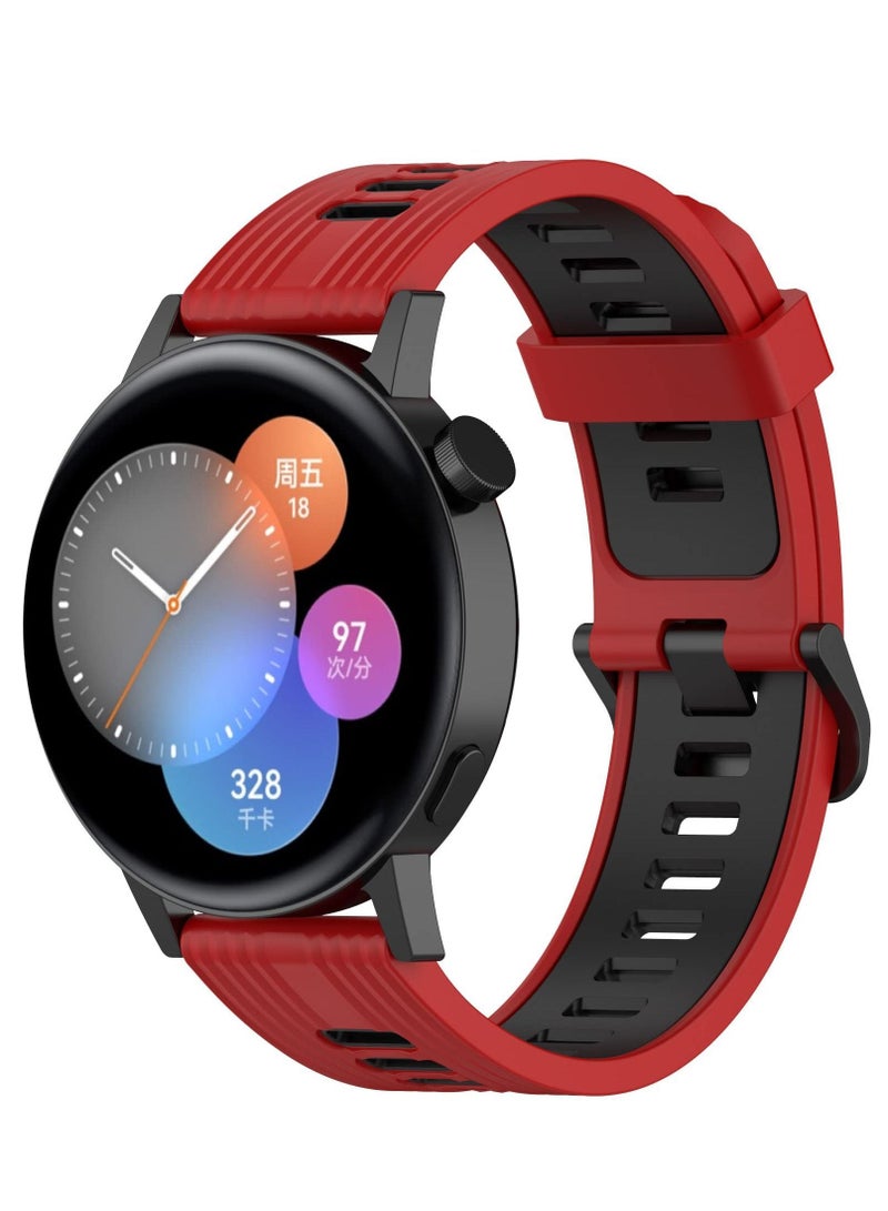 NIBEMINENT Silicone Replacement Straps for Huawei Watch GT3 42MM, 6 Pieces 20MM Two-tone Stripe Bands Accessories Women Men Boys Girls - Image 4