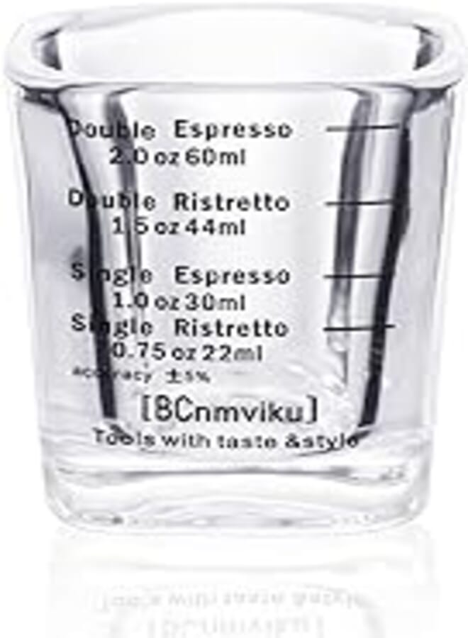 Espresso Shot Glass Liquid Heavy Sturdy Glass Shot Glasses Measuring cup Wine Glass 1 Pack 2oz/60ml By BCnmviku(Sturdy 1Pack)