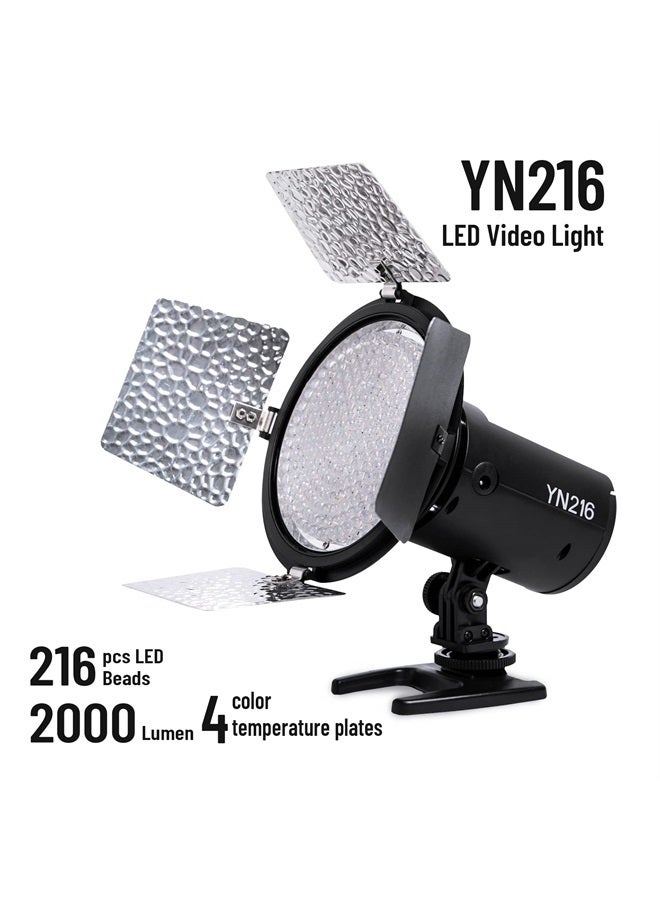 YONGNUO YN216 YN-216 LED Video Light with 5600K Color Temperature and 4 Color Plates for Canon Nikon DSLR Cameras - Image 2