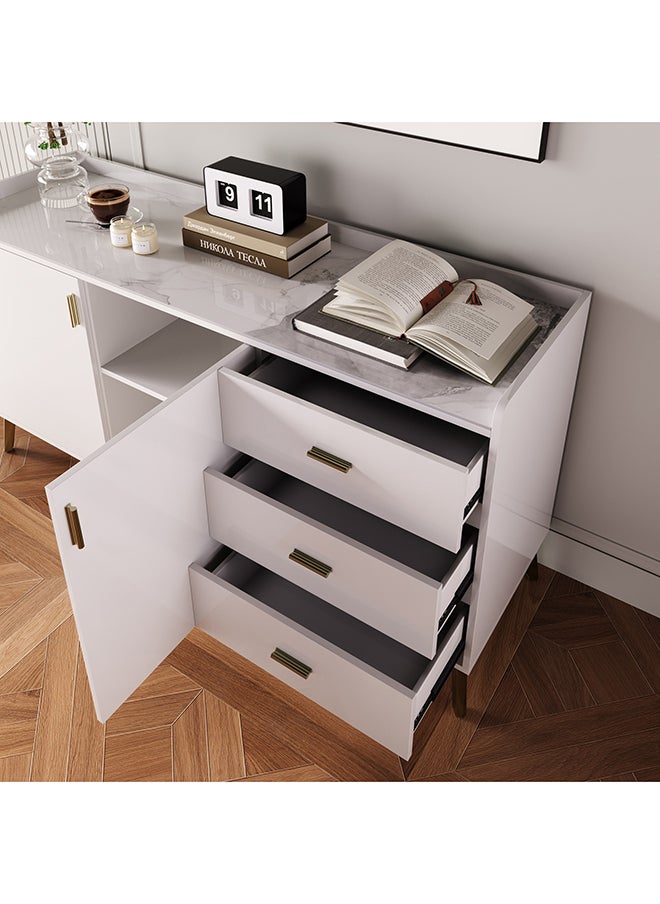 Home Box - Shenal Small Sintered Stone 2-Door Sideboard with 3 Drawers 45 x 80 x 150 cm - Image 1