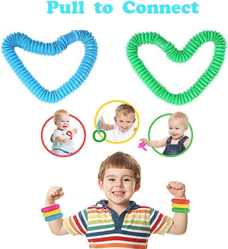 Neec 32Pack Pop Tubes, Fidget Tubes for Children and Aldult Sensory Fidget Toy Set for Stress and Anxiety Relief Educational Learning Toys for Kids - Image 5