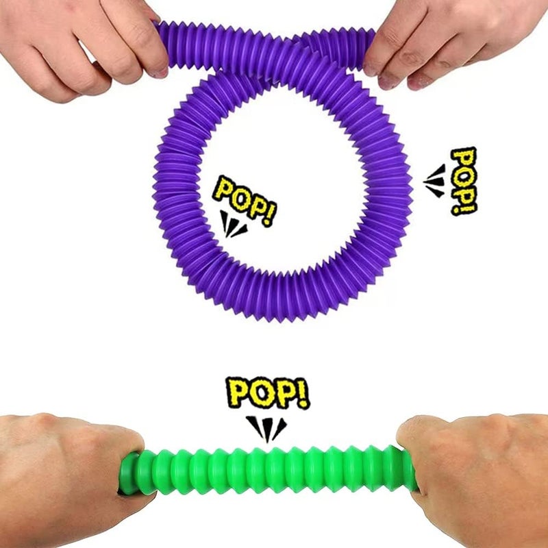 Neec 32Pack Pop Tubes, Fidget Tubes for Children and Aldult Sensory Fidget Toy Set for Stress and Anxiety Relief Educational Learning Toys for Kids - Image 4