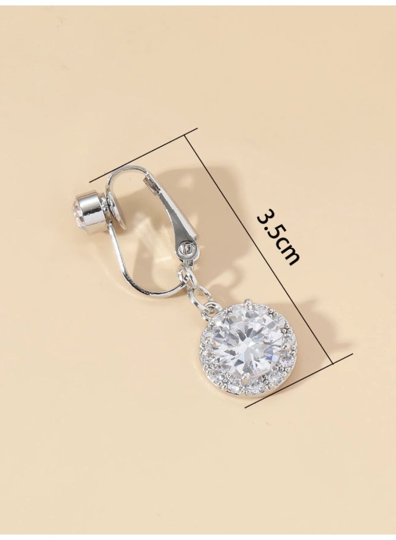 veya Luxury women's navel ring featuring crystal embellishments and an elegant circular design – silver navel jewelry suitable for special occasions and everyday wear. - Image 2