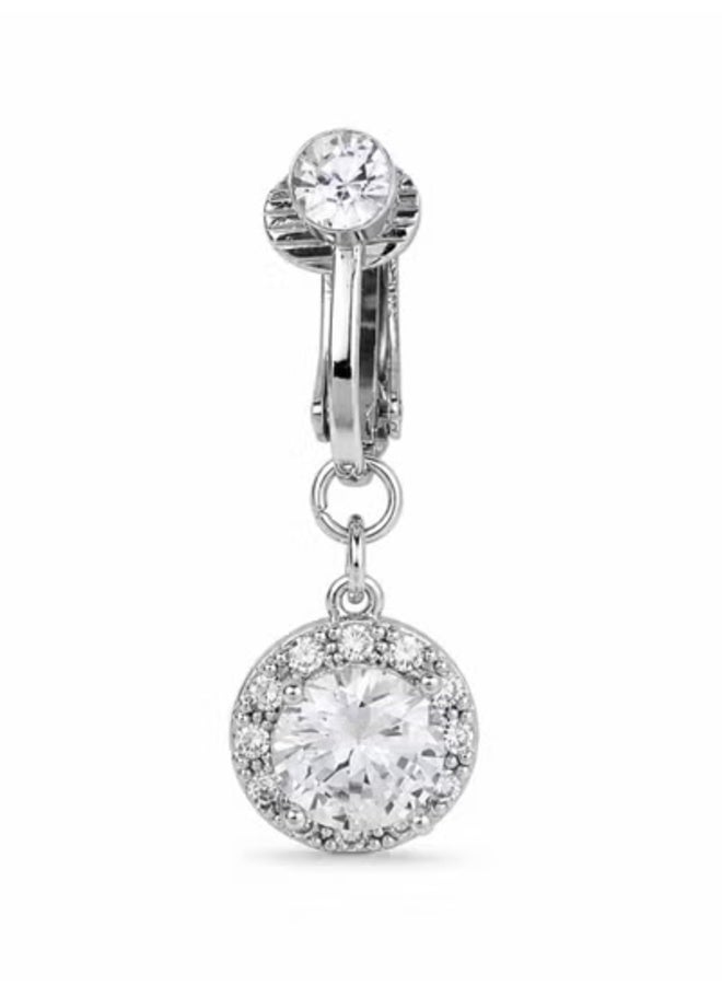 veya Luxury women's navel ring featuring crystal embellishments and an elegant circular design – silver navel jewelry suitable for special occasions and everyday wear. - Image 5