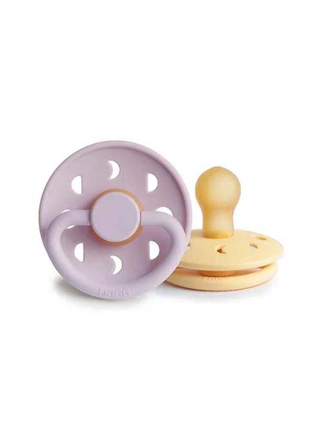 FRIGG Moon Phase Latex Baby Pacifier 6-18M 2-Pack Pale Daffodil/Soft Lilac - Size 2