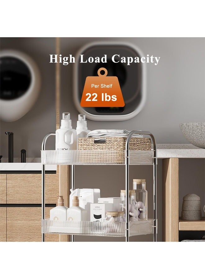 FLYROAD 4 Tier Rolling Cart, Rolling Storage Cart with Wheel, Utility Cart Easy Assembly, Storage and Organization for Bathroom Kitchen Office Bedroom Salon Craft Room Nursery - Image 5