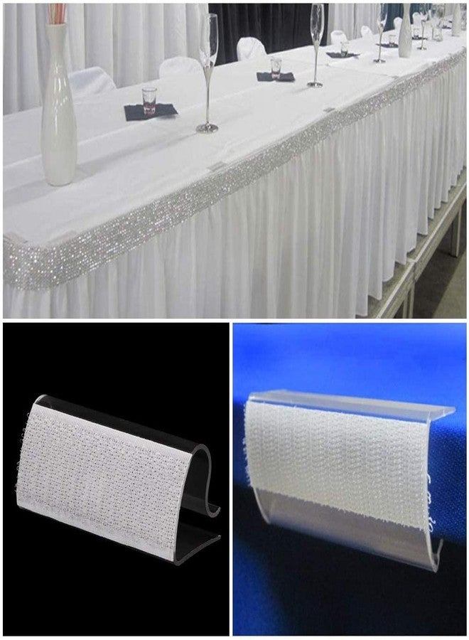 Odowalker 50Pcs Table Skirting Clips, Clear Plastic Table Skirt Clips with Hook Fastener Fits 3/4" to 1" Tables for Indoor Outdoor Events Wedding Meeting - Image 5