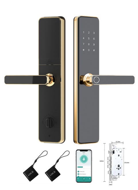 Smart Door Lock, Fingerprint Electronic Door Lock, 304 Stainless Steel Lock Fingerprint Door Lock TTLock Door Lock Keyless Entry Door Lock with App Control