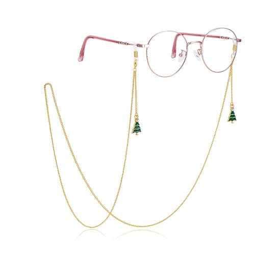 AllenCOCO Christmas Tree Glasses Chain, Glasses Strap For Women Sunglasses - 14K Gold Eyeglasses Chain, Eye Glasses Holders Around Neck - Image 1
