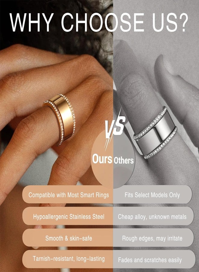 GWH Gold Rings for Women - Non Tarnish Dainty Cubic Zirconia Rings Trendy Statement Stacking Rings Wedding Jewelry for Women Size 10 - Image 4