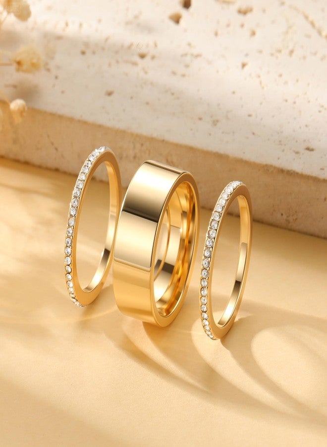 GWH Gold Rings for Women - Non Tarnish Dainty Cubic Zirconia Rings Trendy Statement Stacking Rings Wedding Jewelry for Women Size 10 - Image 2