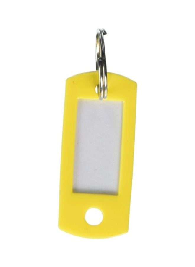 Lucky Line Flexible Colored Plastic Key Tag with 3/4" Split Ring in Yellow, 50 Tags (16980) - Image 1