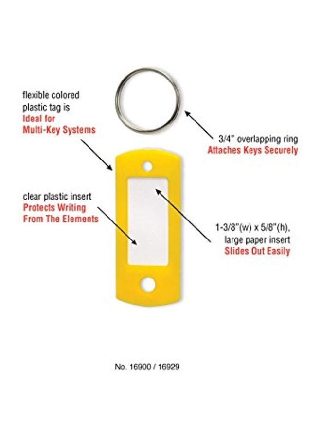 Lucky Line Flexible Colored Plastic Key Tag with 3/4" Split Ring in Yellow, 50 Tags (16980) - Image 3