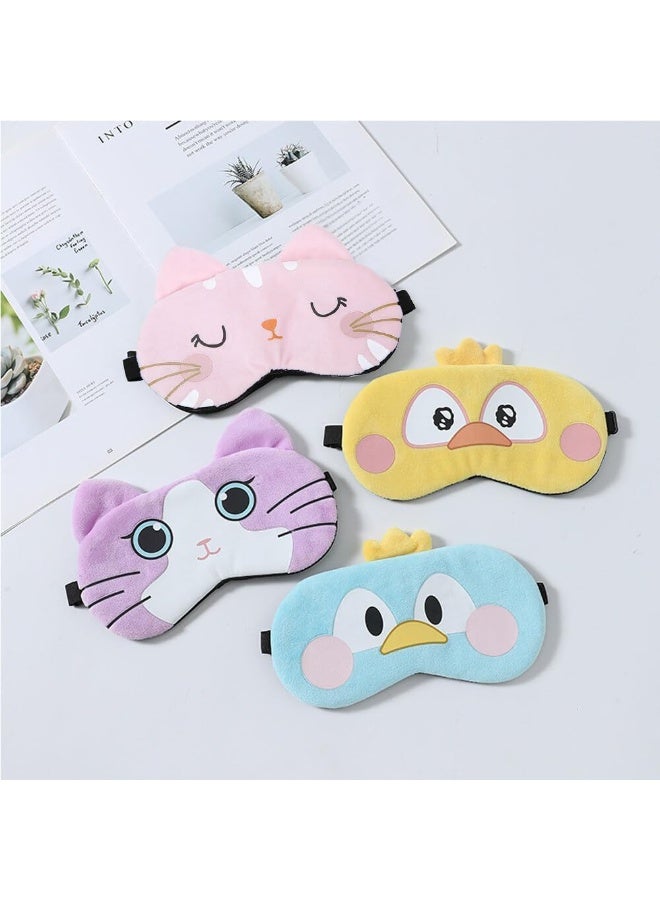 أقنعة النوم للأطفال ، أقنعة النوم ، 4 أقنعة عيون حيوان لطيف ، أشرطة الكتف قابلة للتعديل ، أقنعة النوم الكرتونية ، أقنعة النوم الناعمة ، مناسبة لقيلولة ، السفر ، التخييم - Image 2