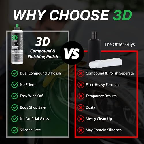 3D ون مزيل خدوش ودوامات السيارة مركب فرك هجين ومركب تلميع لتصحيح الطلاء الحقيقي 8 أونصات صنع في الولايات المتحدة الأمريكية - Image 4