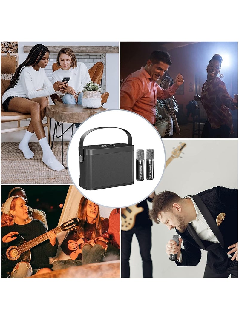 Arabest Bluetooth Speaker with 2 Wireless Microphones, Upgraded Pa Speaker System, Singing Machine with Echo and Vocal Cut, Support Tf, Aux-In, Suitable for Party, Conference, Wedding (Black)  - Image 3