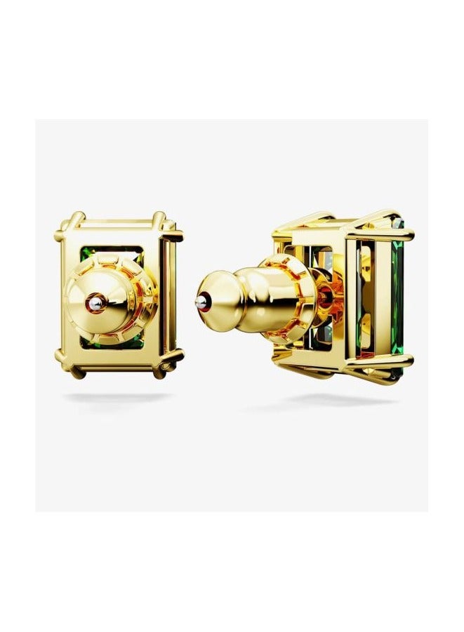 SWAROVSKI أقراط ستيللا stud بتصميم مستطيل، أخضر، مطلي بالذهب - Image 4