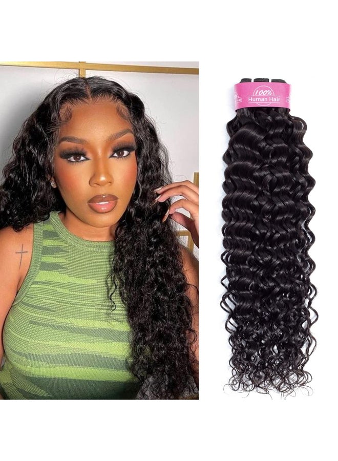 Odir Water Wave Human Hair 1 Bundle 24 Inch Unprocessed 9A Brazilian Wat and Wavy Virgin Hair Bundles Curly Hair Weft 100g Natural Color - Image 2
