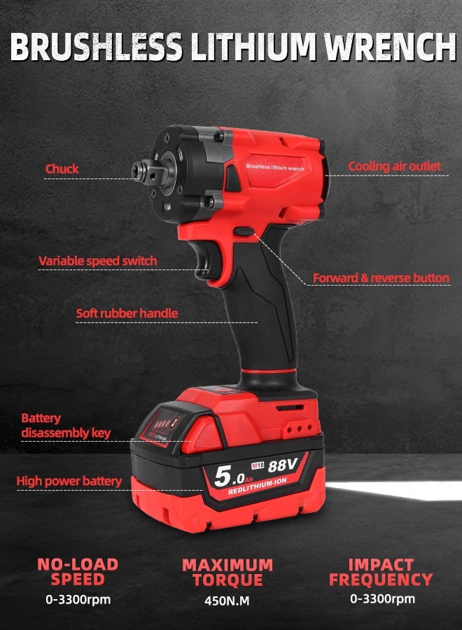 ALongDeng 21V Cordless Power Tools 3-Piece Impact Driver Angle Grinder Impact Wrench Includes 2 Batteries and Charger for Professional and DIY Projects - Image 2