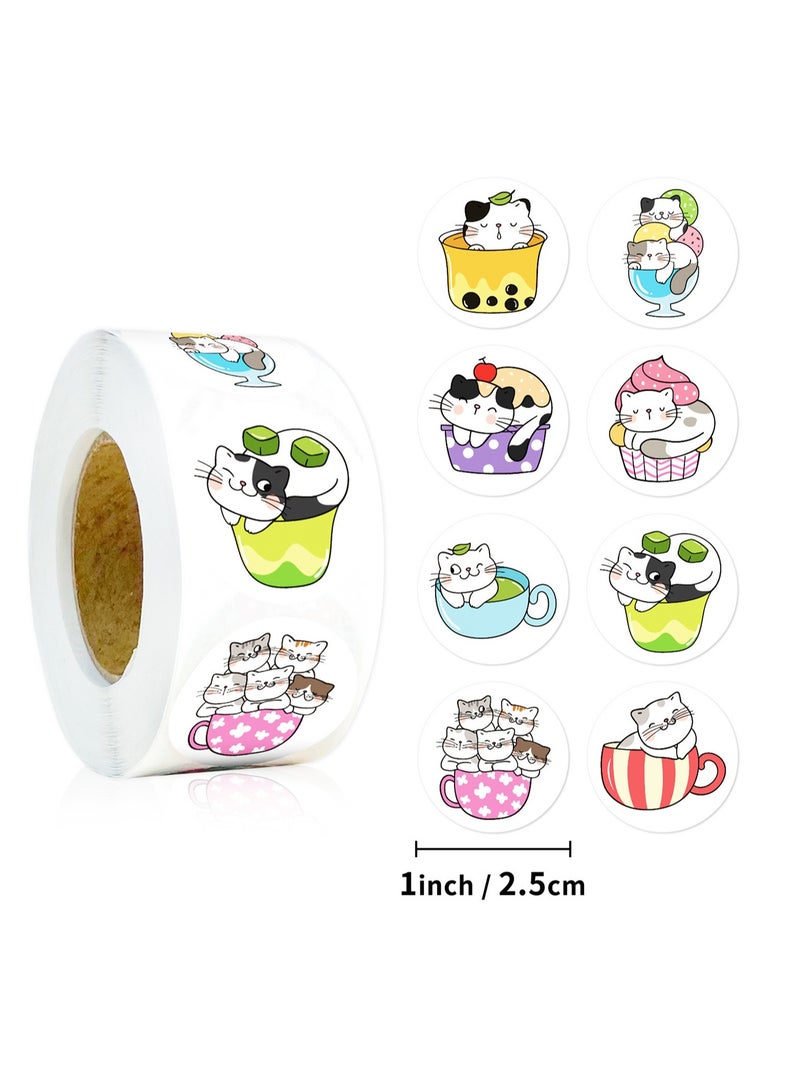 500 Round Cartoon Animal Stickers Per, Children'S Teacher Reward Stickers School Supplies, Small Animal Reward Roll Stickers Toilet Training Stickers, Suitable For School Classroom Home, Eight Patte - Image 2