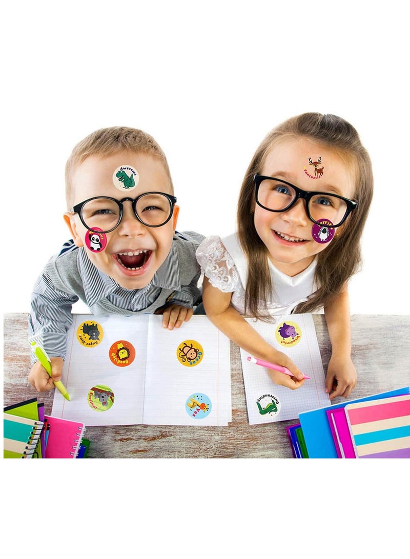 500 Round Cartoon Animal Stickers Per, Children'S Teacher Reward Stickers School Supplies, Small Animal Reward Roll Stickers Toilet Training Stickers, Suitable For School Classroom Home, Eight Patte - Image 3