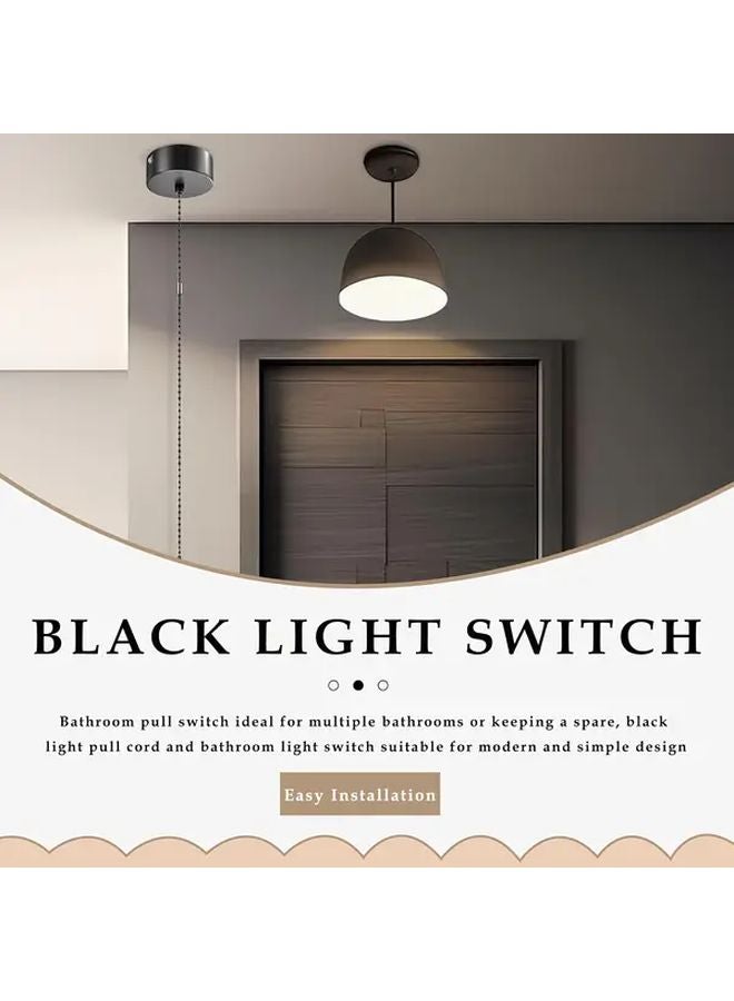 Black Ceiling Light Switch With Anti Slip Cord Chain Control Smart Compatible - Image 3