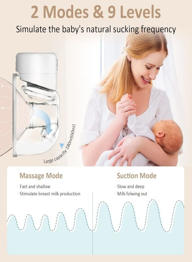 مي وان المضخة الكهربائية القابلة للارتداء للسيدات بدون استخدام اليدين,مضخة الثدي الكهربائية بدون استخدام اليدين, شفاط حليب شفاطة حليب الثدي الالكترونية, جهاز شفط الحليب الكهربائي بالاضافة الى 6 حافظات للحليب الطبيعي قابل للتخزين - Image 2