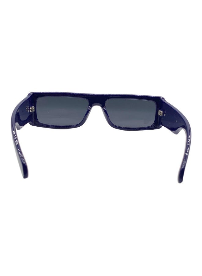 Influence Germany - Stylish Rectangular Sunglasses with Dark Blue Frame with Gold Tone Hinge Detail - Image 1