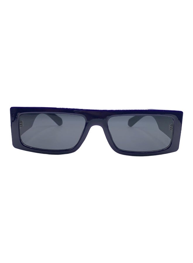 Influence Germany - Stylish Rectangular Sunglasses with Dark Blue Frame with Gold Tone Hinge Detail - Image 2