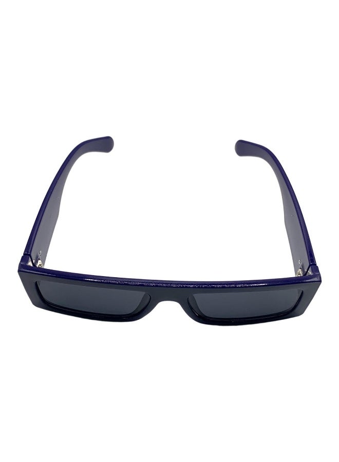 Influence Germany - Stylish Rectangular Sunglasses with Dark Blue Frame with Gold Tone Hinge Detail - Image 3