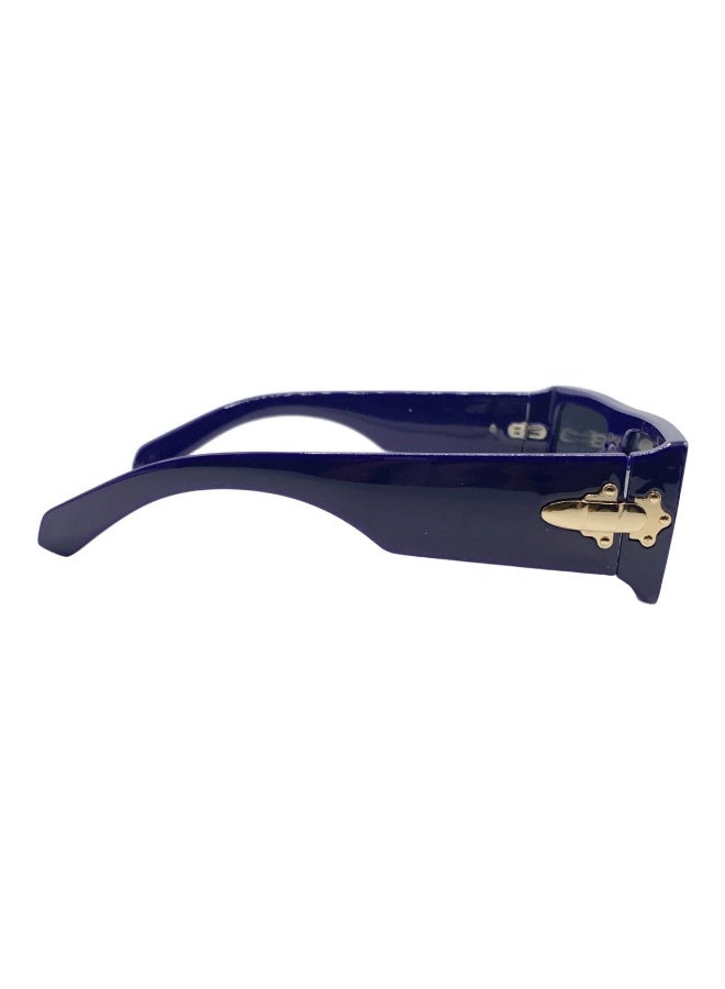 Influence Germany - Stylish Rectangular Sunglasses with Dark Blue Frame with Gold Tone Hinge Detail - Image 4