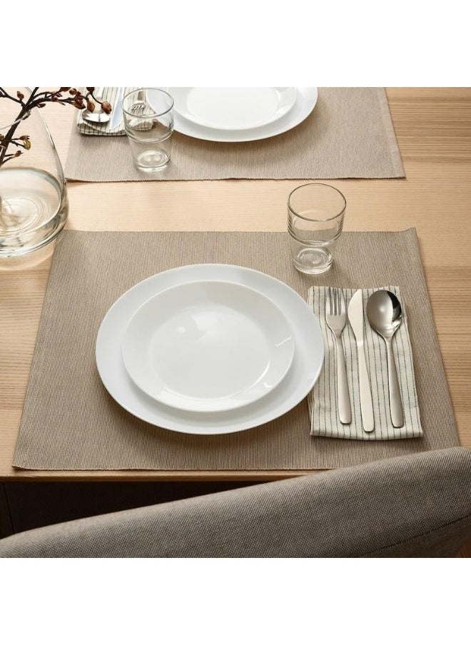 OFTAST 24-Piece Porcelain Dinner Set Includes 6 Dessert Plates, 6 Deep Plates, 6 Flat Plates, And 6 Soup Bowls. Dishwasher And Microwave Safe. White.  - Image 2