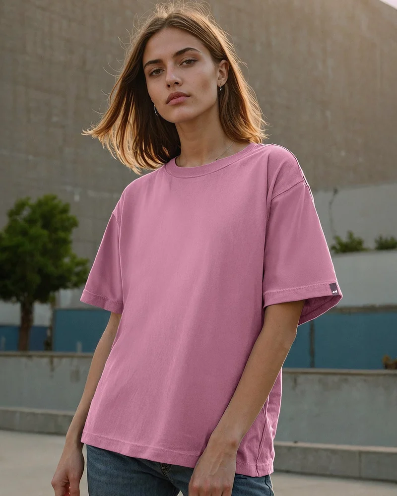 bewakoof Women's Purple Oversized T-shirt