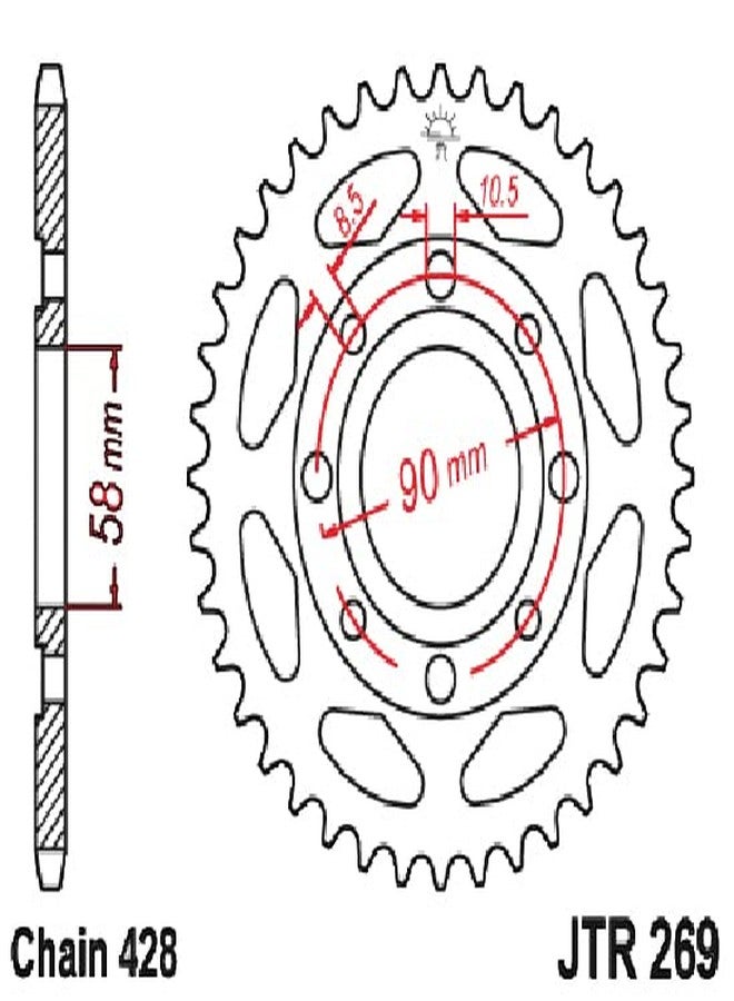 JT Sprockets JTR269.45 45T Steel Rear Sprocket - Image 2