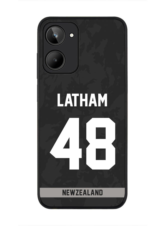 Stylizedd - Cover for Realme 10 4G Case , Rugged Black Slim fit Soft Flexible Thin Protective Phone Cases - Player Name - Tom Latham, Jersey Number- 48 - Image 1