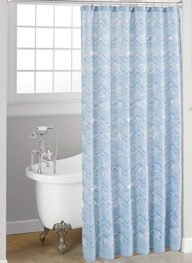 The Lakeside Collection Bluefin Bay Bathroom Collection - Shower Curtain - Image 5