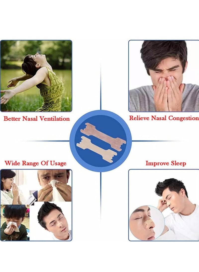 SYOSI Anti Snore Nasal Strips Nose For Sinus Relief Strip to Stop Snoring Breathe Sleeping Non-woven Stick Large Disposable Right Men and Women 100PCS  - Image 4