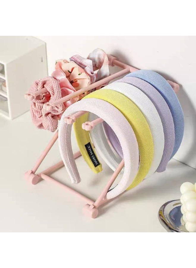 Foldable Dish Rack, Kitchen Countertop Drying Rack, 4-Arm Swivel Towel Holder Stand, Space Saving Hand Towel & Washcloth Organizer, Ideal for Small Spaces(Pink) - Image 5