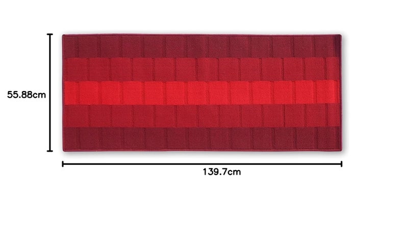 Status Contract Polypropylene Anti Skid Runner for Living Area | Rug for Bedroom |Rug for Dining Kitchen | Rug for Dining Table | Rug for Floor with Anti Slip Backing- 56X140 CM, Red - Image 2