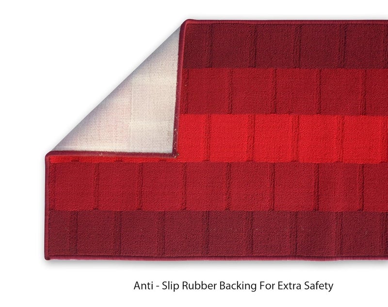 Status Contract Polypropylene Anti Skid Runner for Living Area | Rug for Bedroom |Rug for Dining Kitchen | Rug for Dining Table | Rug for Floor with Anti Slip Backing- 56X140 CM, Red - Image 4
