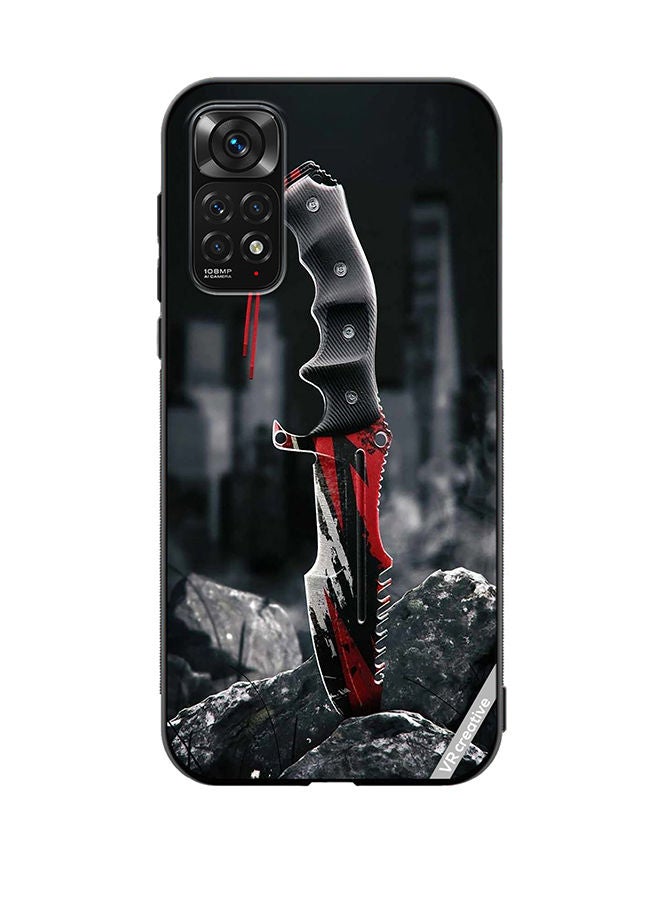 VR CREATIVE Protective Case Cover For Xiaomi Redmi Note 11S Huntsman Knife Design Multicolour - Image 1
