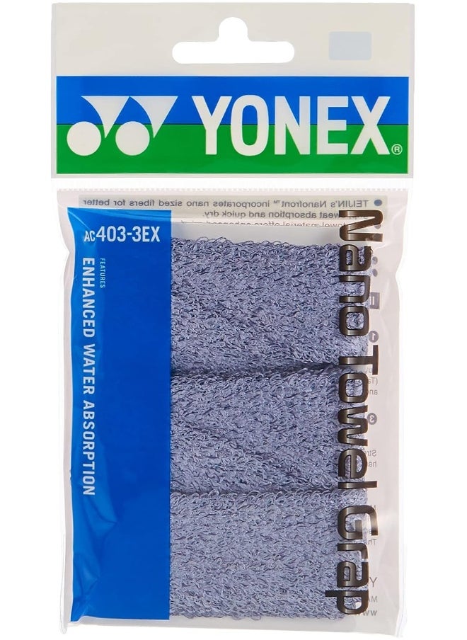 Yonex Yonex AC-403-3EX Nano Towel Grip, Grey  - Image 2