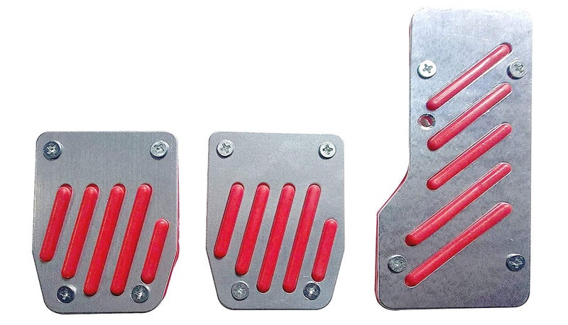 Oshotto 3 Pcs Non-Slip Manual CS-320 Car Pedals Kit Pad Covers Set Compatible with Hyundai Verna Fludic (Red) - Image 5