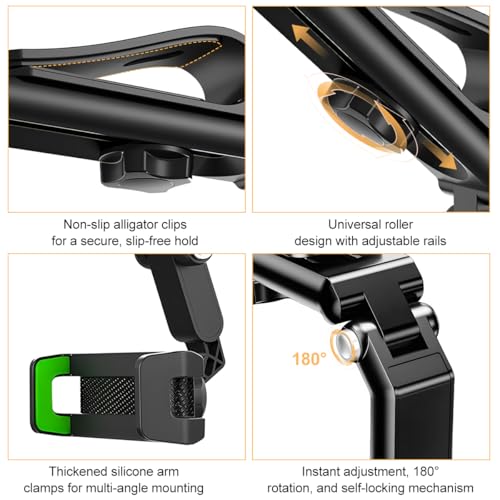 Gasedin Rotatable and Retractable Car Phone Holder - 1080 Multifunction Sun Visor Universal 360 Rotating Cell Phone Holder Mobile Mount for Vehicle Rear View Mirror - Image 3